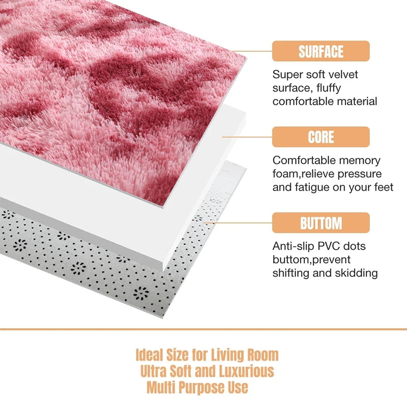 Fluffy Soft Carpet Anti Slip - Tapijt slaapkamer, huiskamer. 80x160 cm