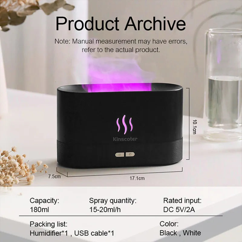 Aroma Diffuser Ultrasonic  with Led lamp - 180 ml
